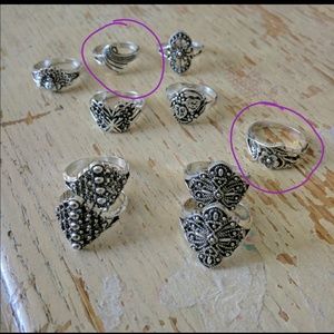 Daffodil413 Flower & Wave Sz 7 Rings